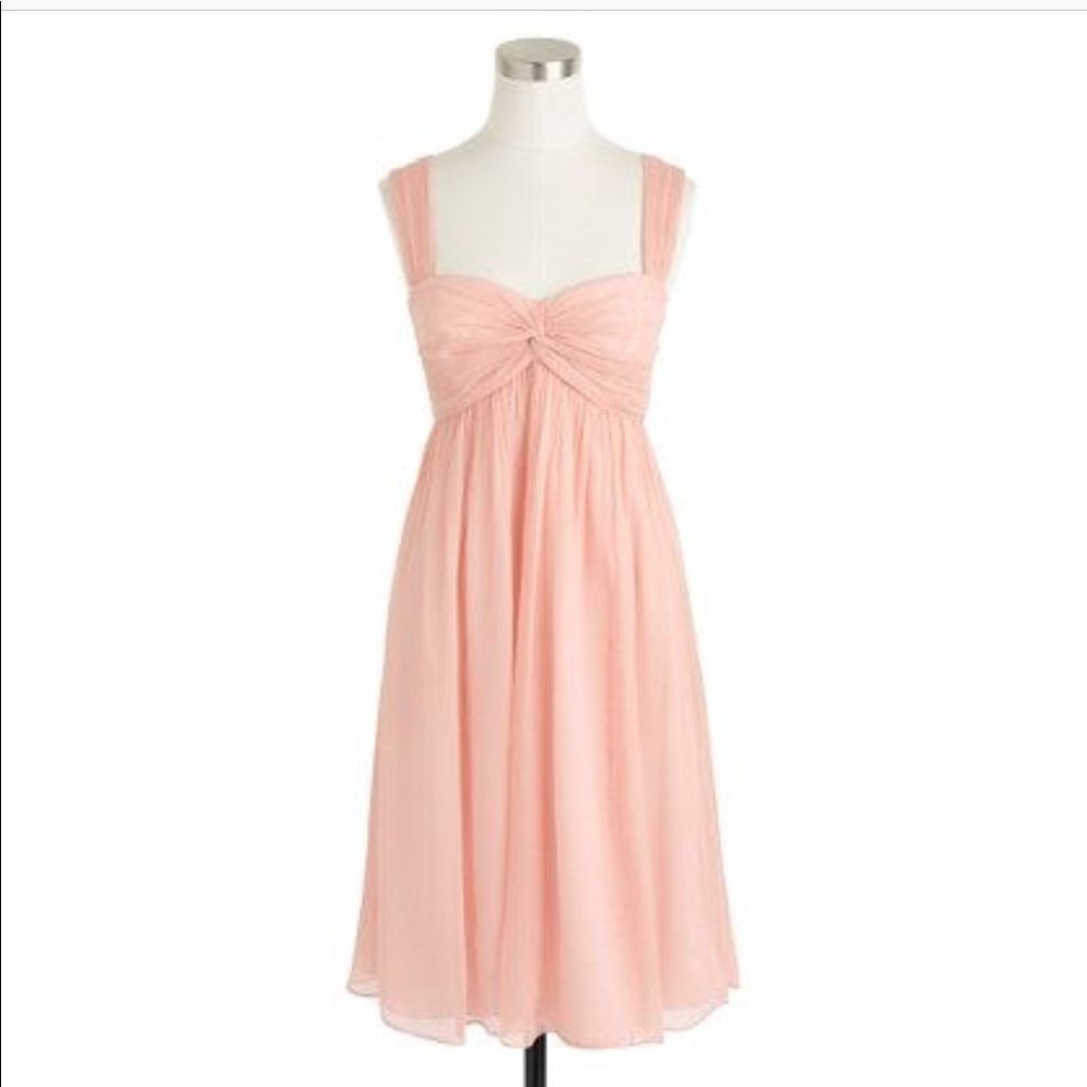 NEW J Crew Silk Chiffon Suzy Dress in Misty Rose
